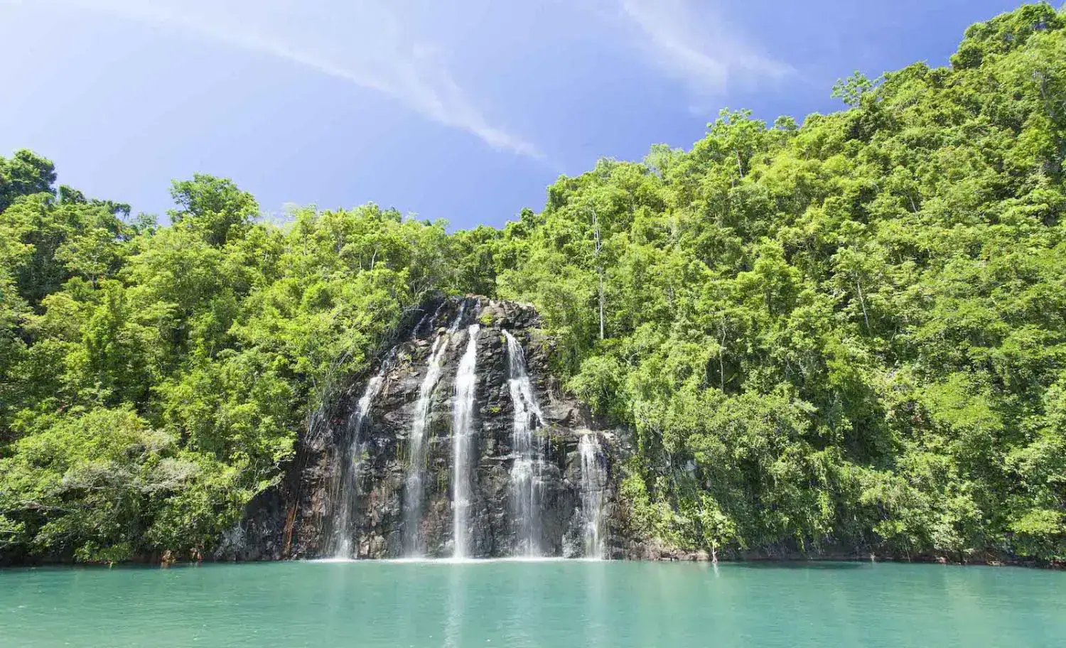 Wallacea cruises destination, landscape, waterfall, clear water, untouched nature