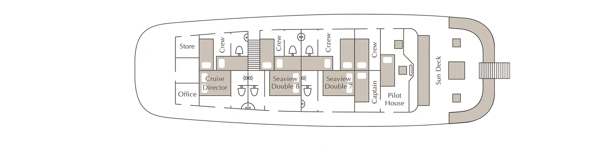 deck plan mv ambai, upper deck